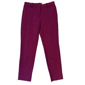 Liz Claiborne Emma Ankle Pants Berry Purple Size 2 Slim Leg Stretch NWT Office